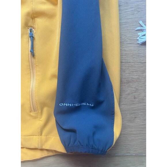 Columbia Omni Shield Jacket Men's Size Medium Full Zip Yellow Zip Pockets - Picture 3 of 8